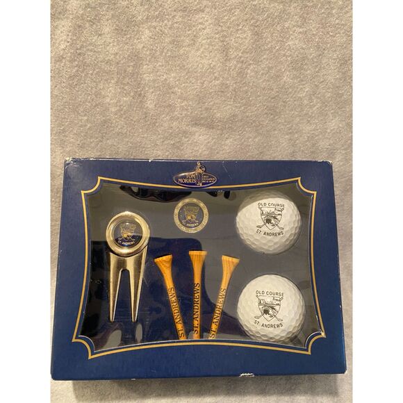 Tom Morris St Andrews Golf Balls, Tees, Marker, Divot Tool VTG British - Picture 2 of 4